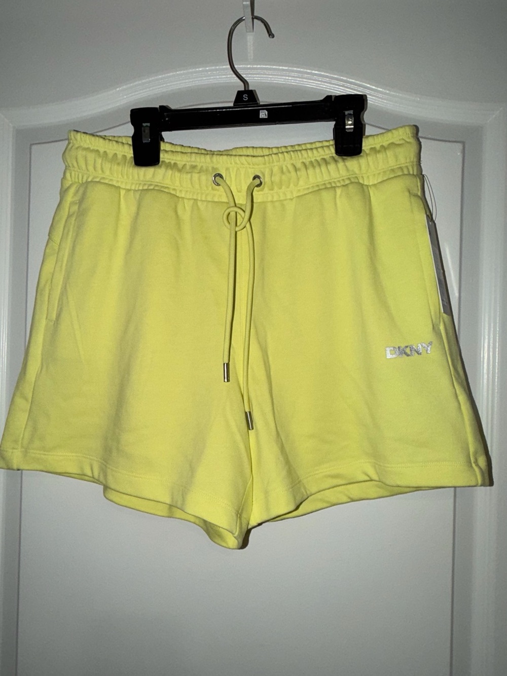 DKNY Neon Yellow Drawstring Athletic Lounge Shorts
